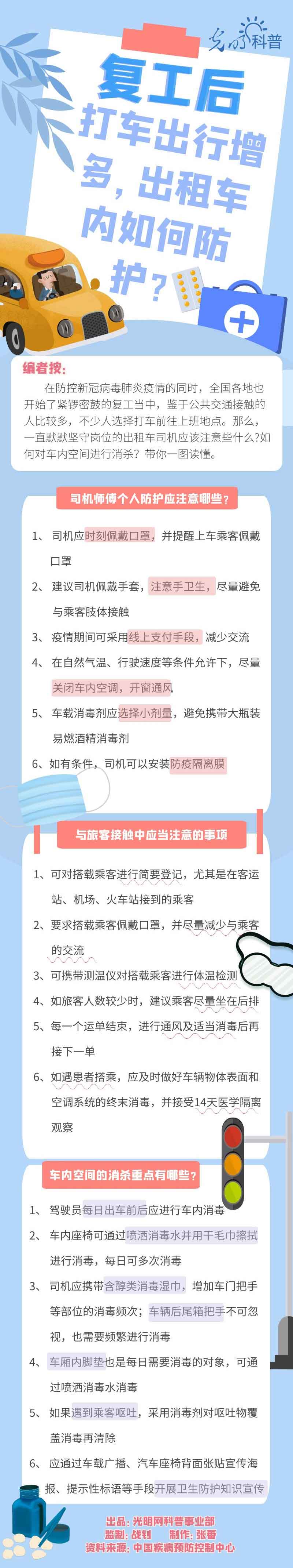【防疫科普】復工后打車出行增多，出租車內如何防護？